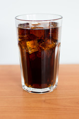 Glass of cola with ice.