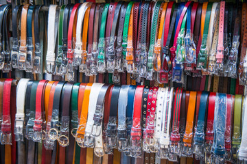Fototapeta premium Variety waistband in shop at market