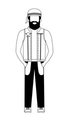 rough motorcyclist avatar character vector illustration design