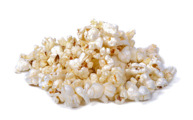 Popcorn isolated on the white background
