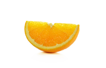 Slices of orange on a white background