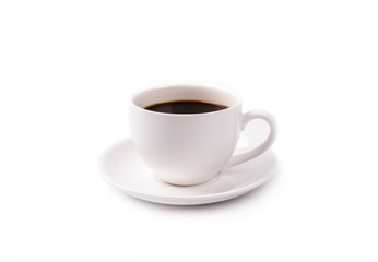 Cup of coffee isolated on white background.