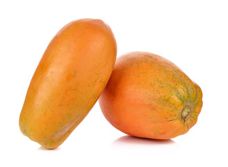 ripe papaya isolated on a white background