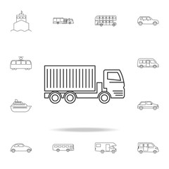 lorry with a trailer icon. Detailed set of transport outline icons. Premium quality graphic design icon. One of the collection icons for websites, web design, mobile app