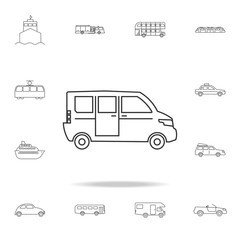 Minivan icon. Detailed set of transport outline icons. Premium quality graphic design icon. One of the collection icons for websites, web design, mobile app
