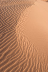 Close-up view of sand pattern on the desert.