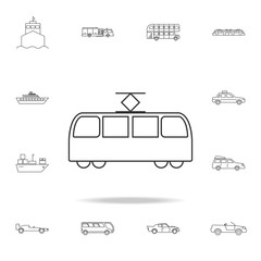 Tram icon. Detailed set of transport outline icons. Premium quality graphic design icon. One of the collection icons for websites, web design, mobile app