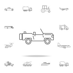 army 4x4 car icon. Detailed set of transport outline icons. Premium quality graphic design icon. One of the collection icons for websites, web design, mobile app