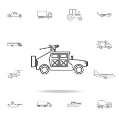 war humvee military icon. Detailed set of transport outline icons. Premium quality graphic design icon. One of the collection icons for websites, web design, mobile app