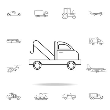 car tow service icon. Detailed set of transport outline icons. Premium quality graphic design icon. One of the collection icons for websites, web design, mobile app
