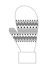 christmas glove isolated icon vector illustration design