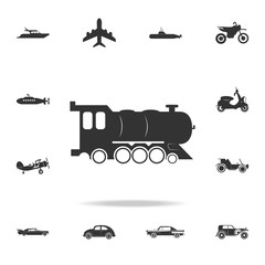 Locomotive icon. Detailed set of transport icons. Premium quality graphic design. One of the collection icons for websites, web design, mobile app