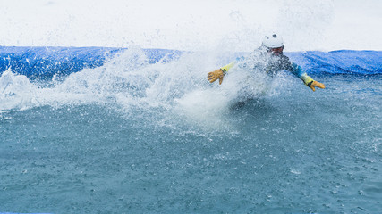 Naklejka premium People are having fun doing pond skim