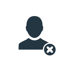 Profile icon with cancel sign. Profile icon and close, delete, remove symbol
