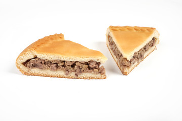 meat pie, isolated on white background