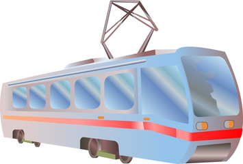 Tram vector illustration isolated on white background