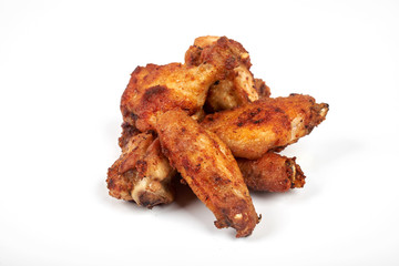 grill chicken wings on white background