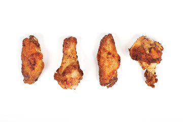 grill chicken wings on white background