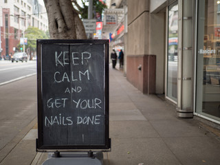 Keep calm and get your nails done street sign