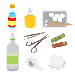 first aid set vector.