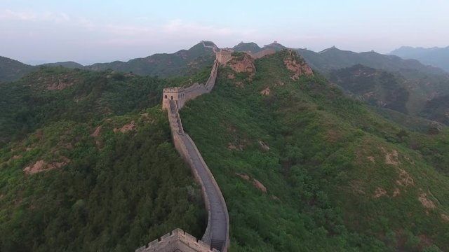Flying Along Great Wall of China