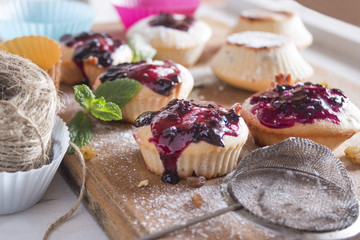 a lot of baked sweet soft French cupcakes