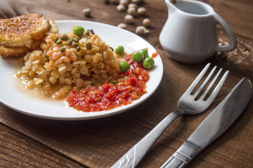 cooked cooked useful lentils in a bowl