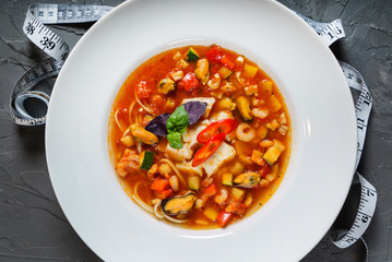 seafood soup with vegetables