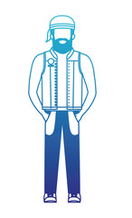 Obraz premium rough motorcyclist avatar character vector illustration design