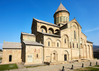 Fototapeta na wymiar Svetitskhoveli Christian orthodox cathedral church in Mtskheta, Georgia