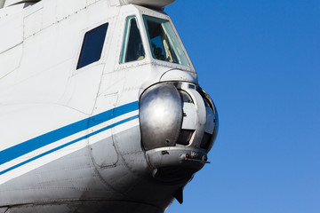 detail of a passenger plane close-up