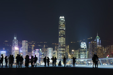 Obraz premium Skyline of Hong Kong city at night