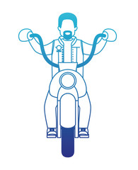 biker in the classic motorcycle character vector illustration design