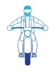 biker in the classic motorcycle character vector illustration design