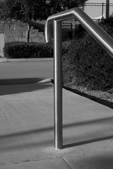 stair rail black and white