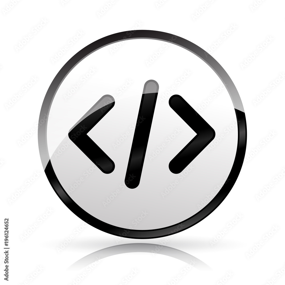Poster computer code icon on white background
