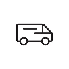 Obraz premium delivery truck, cargo truck outlined vector icon. Modern simple isolated sign. Pixel perfect vector illustration for logo, website, mobile app and other designs