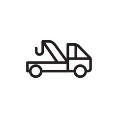 Naklejka na ściany i meble evacuation truck, evacuation service outlined vector icon. Modern simple isolated sign. Pixel perfect vector illustration for logo, website, mobile app and other designs