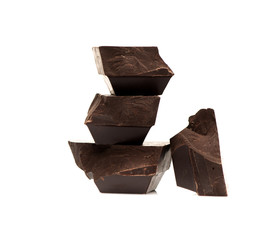 Peces dark chocolate over white
