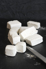 White homemade marshmallow