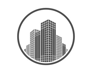 Fototapeta premium black building architecture icon skyscraper cityscape architecture construction image vector