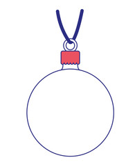 christmas ball hanging decorative icon vector illustration design