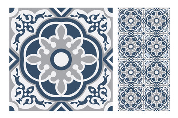 vintage tiles patterns antique seamless design in Vector illustration
