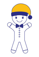 cute christmas cookie with hat vector illustration design