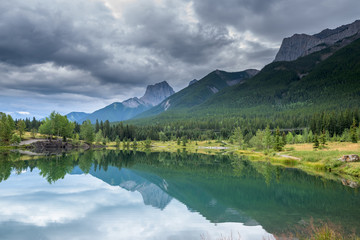 Beautiful lake landscape in Alberta, Canada