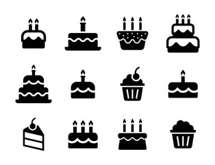 Birthday icon collection - Birthday food Cake set