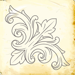 Vector baroque of vintage elements for design. 