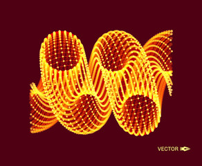 Naklejka premium Spiral. Connection Structure. Abstract grid design. 3d vector Illustration for science, technology.