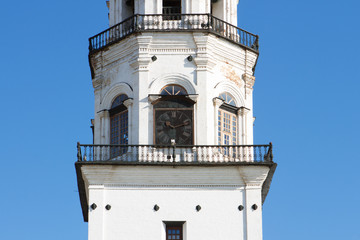 Fototapeta na wymiar The clock on the Nevyansk leaning tower