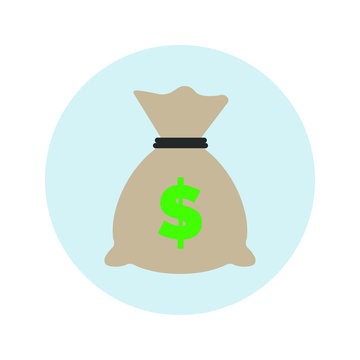 Money bag color icon, logo